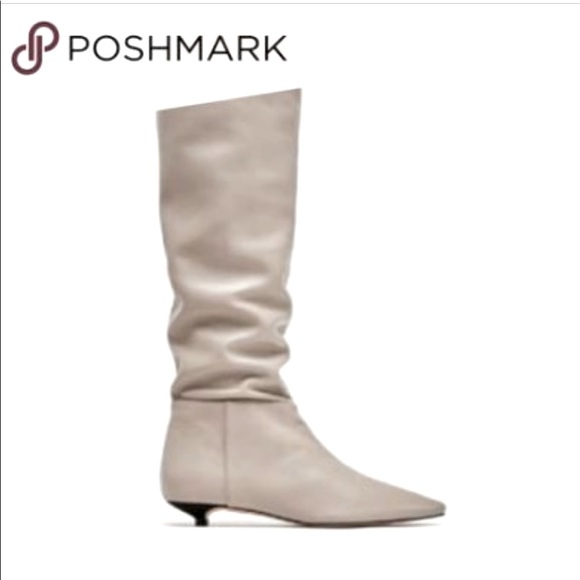 Zara Shoes - ISO Zara Slouch Kitten Heel Knee High Boot